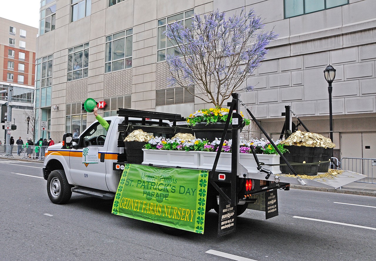 2017 St. Patricks Day parade Gedney Farms float